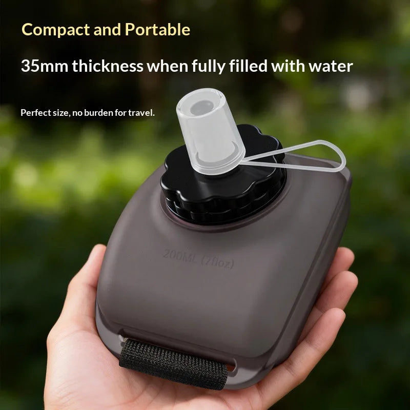 Hands-Free Wrist Water Bottle | Leak-Proof Silicone, 300ml Wrist Water Bottle Qme