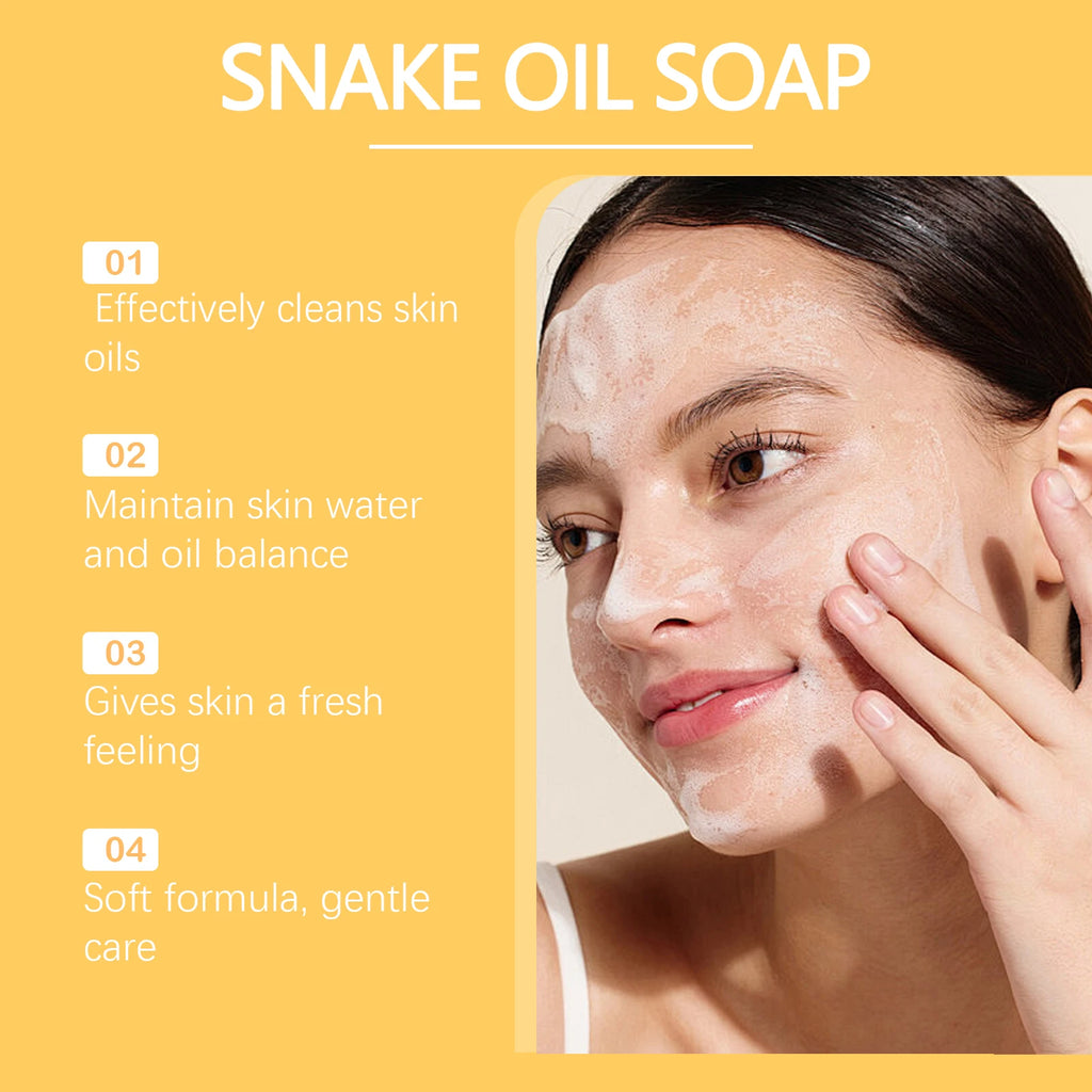 Hoygi Snake Oil Facial Cleansing Soap – Oil Control & Smooth Skin Facial Cleansing Soap Qst