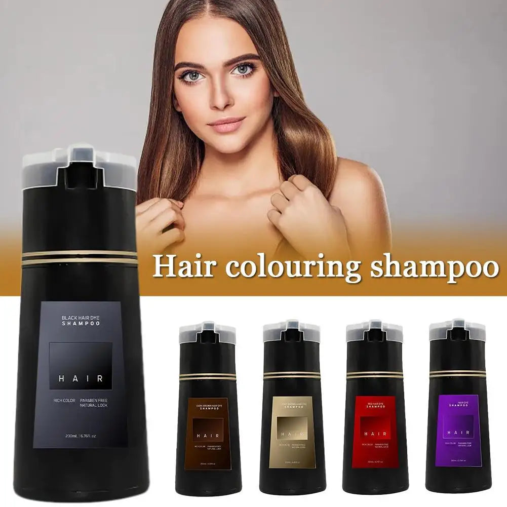 Qme Hair Coloring Shampoo – Cover Gray, Black & Brown Hair Dye Shampoo Qme
