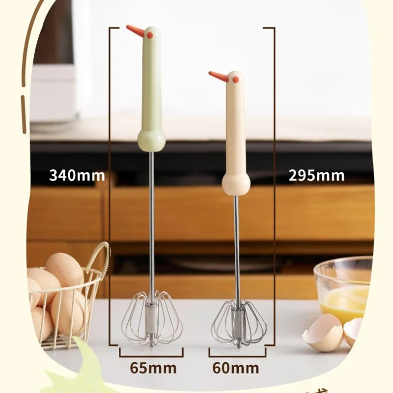 Semi-Automatic Stainless Steel Egg Beater & Whipped Cream Mixer Manual Egg Beater Qme