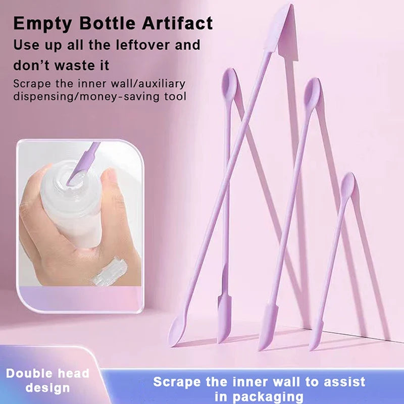 2-in-1 Silicone Scoop & Scraper Double-Headed Cosmetic Tool Cosmetic Spatula Tool Qme