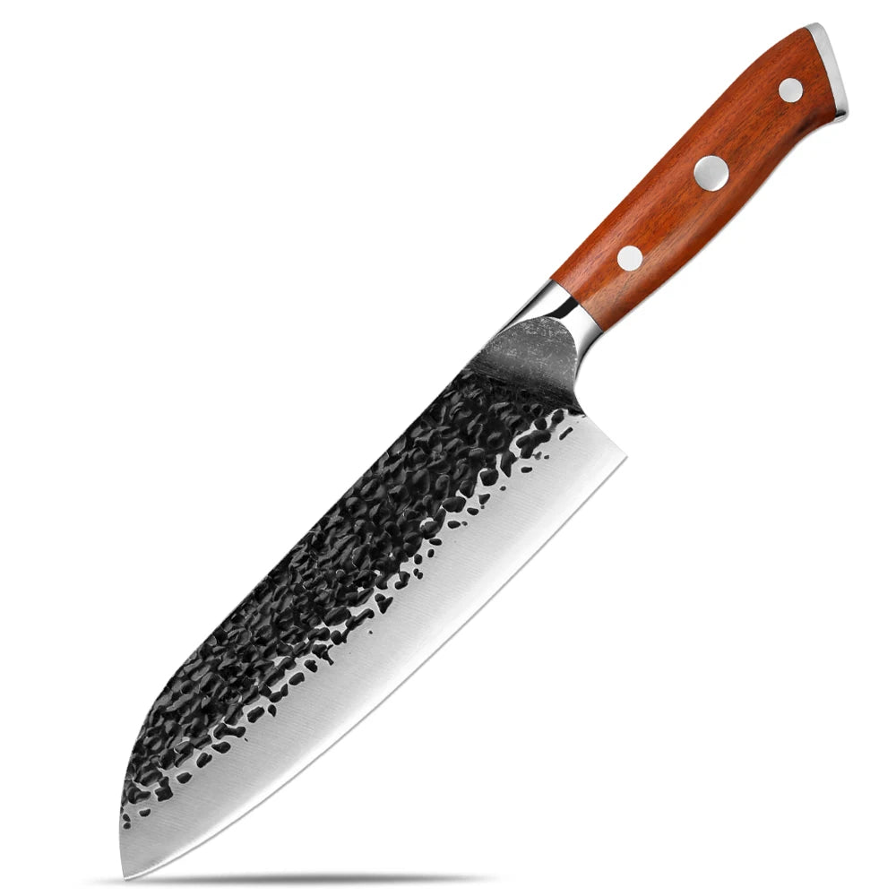 Xituo Chef Knife Set – Hand Forged High Carbon Steel Full Tang Chef Knife Set Qst Santoku Knife