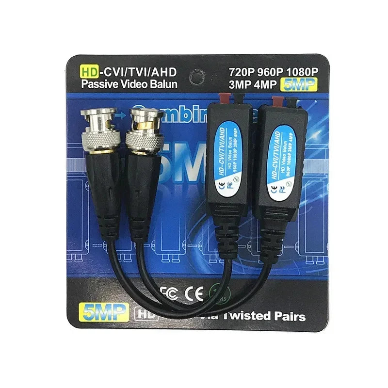 HD BNC Video Balun Passive Transceivers UTP Cat5 CVI TVI AHD Video Balun Transceiver Qme 5pcs