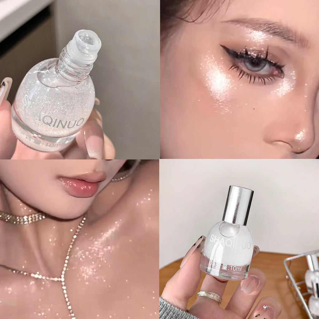 Roll-On Diamond Liquid Highlighter – Pearlescent Shimmer Glow Liquid Highlighter Qme