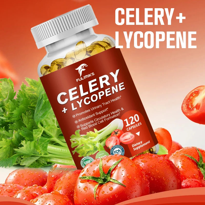 Celery Lycopene Capsules – Antioxidant & Prostate Support Non-GMO Herbal Supplement Qst