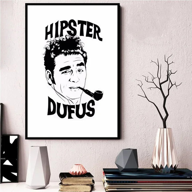 Vintage Seinfeld Kramer Canvas Art Print | Wall Decor Poster Canvas Wall Art Qst P2 50x70cm Unframed