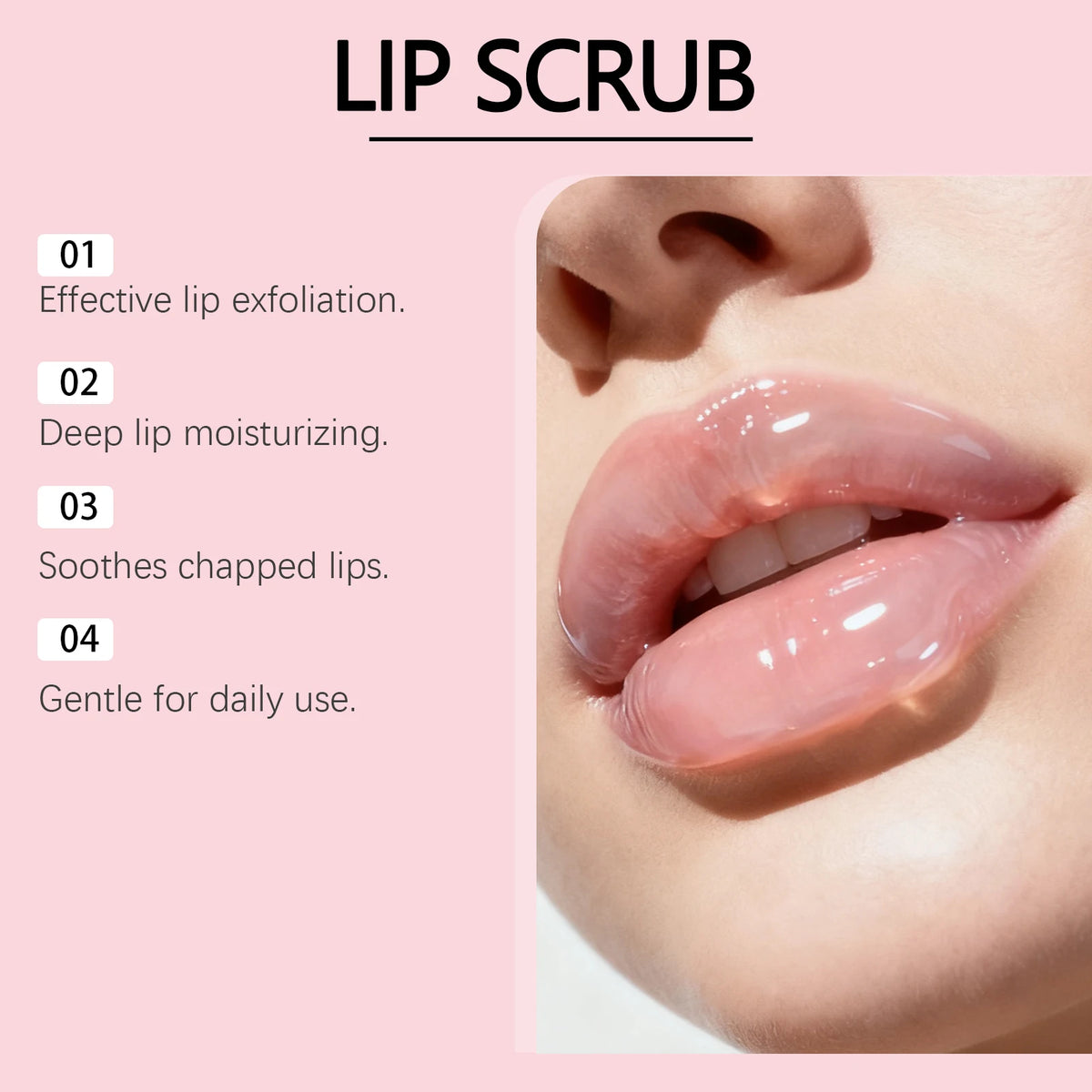 Strawberry Lip Scrub – Moisturizing & Brightening Lip Exfoliator Lip Scrub Qst