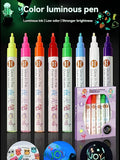 8-Color Luminous Fluorescent Paint Marker Pens – Waterproof Set Fluorescent Paint Markers Qme 8 colors