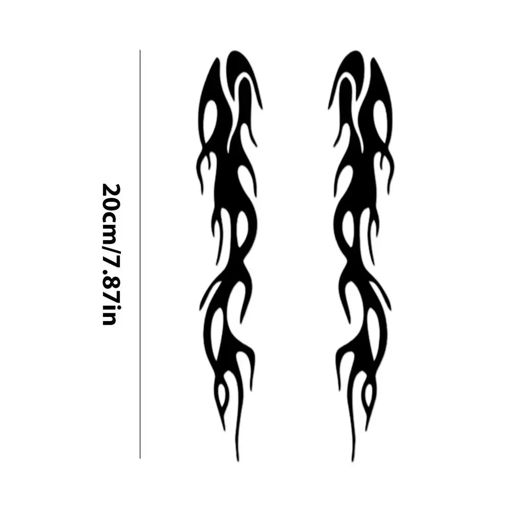 Reflective Flame Stickers – Waterproof Motorcycle Car Decals Motorcycle Decal Stickers Qst Black