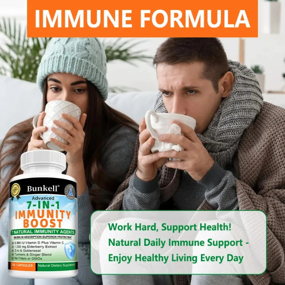 7-in-1 Immune Support Supplement – Zinc, Vitamin C, D3, Elderberry Immune Support Supplement Qst