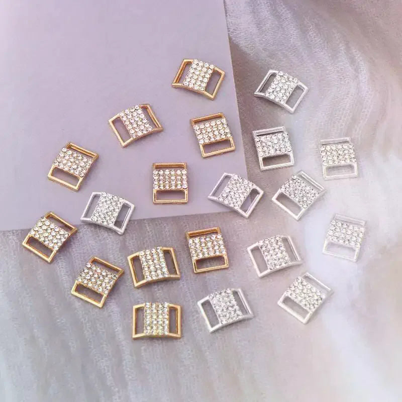 10 Rhinestone Bikini Connector Buckles – Alloy Swimwear DIY Swimwear Buckle Qme