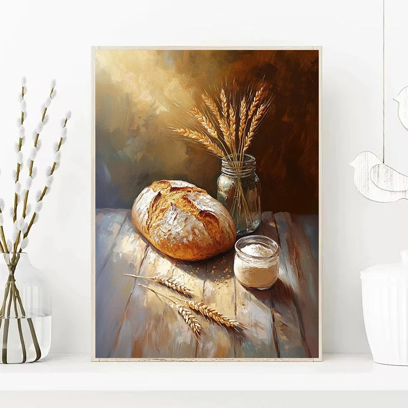 Vintage Food Still Life Canvas Wall Art for Kitchen Decor Canvas Wall Art Qst