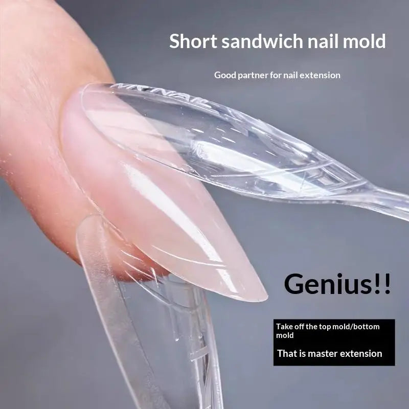 Sandwich Nail Extension Dual Forms – Almond & Coffin, 15 Sizes Nail Extension Forms Qme