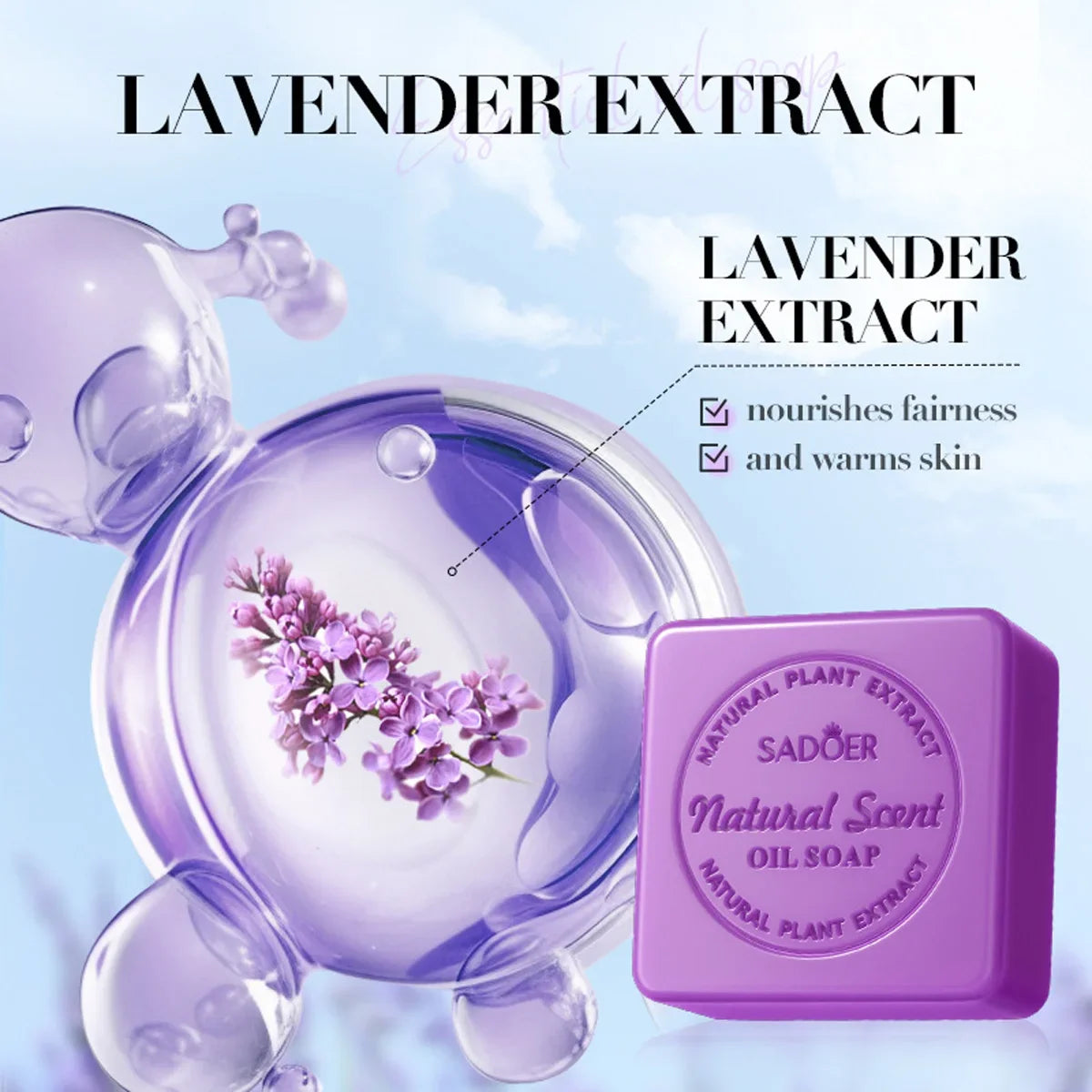 Handmade Lavender Essential Oil Facial & Bath Soap Handmade Bar Soap Qme