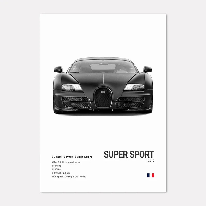 Supercar Canvas Wall Art Poster – M4 P1 Divo STO SVJ Unframed