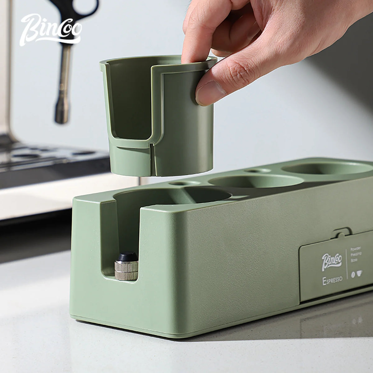 Bincoo Green Coffee Tamper & Distributor 3-Piece Kit 51/58mm Espresso Tamper Set Qst