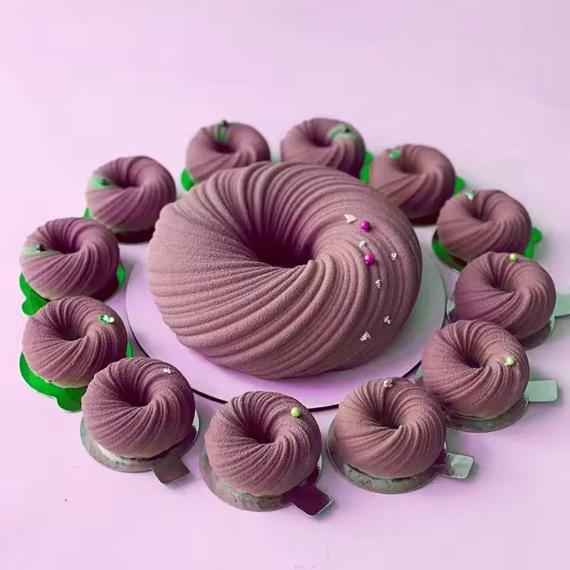 Spiral Donut Silicone Cake Mold – Mousse & French Pastry Baking Silicone Cake Mold Qst
