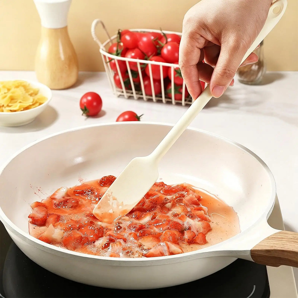 Silicone Long Handle Jar Scraper Spatula for Baking & Cooking Silicone Spatula Scraper Qme