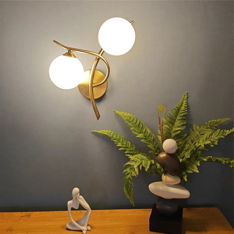 Nordic Modern Iron LED Wall Lamp – Bedroom & Corridor LED Wall Sconce Qme