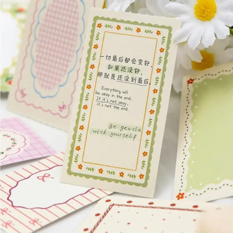 Vintage Border Note Stickers – Tear-Resistant DIY Scrapbooking Decorative Craft Stickers Qme