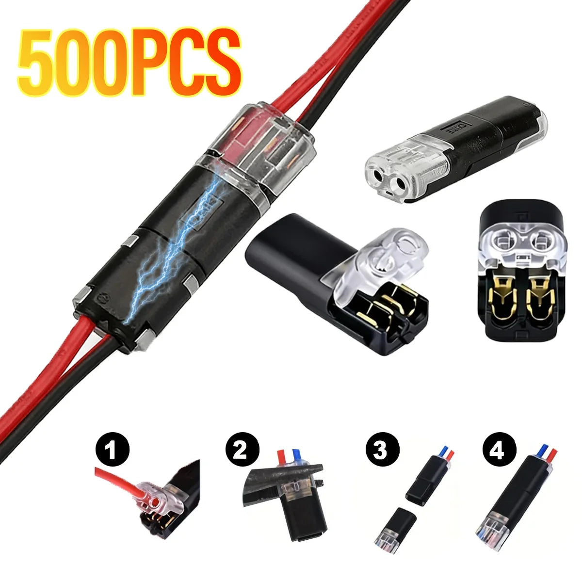 Quick Wire Connector Self-Stripping Plug – Dual Line Cable Wire Connector Qme