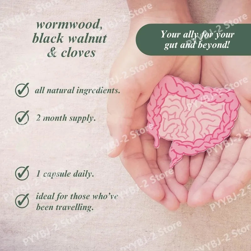 Wormwood Black Walnut Cloves Capsules 600mg | 60 Vegan Caps Herbal Supplement Qst