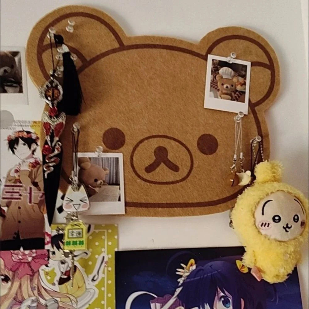 Cute Cartoon Felt Board – Dorm Photo Wall Decor, No Drilling Felt Wall Board Qme