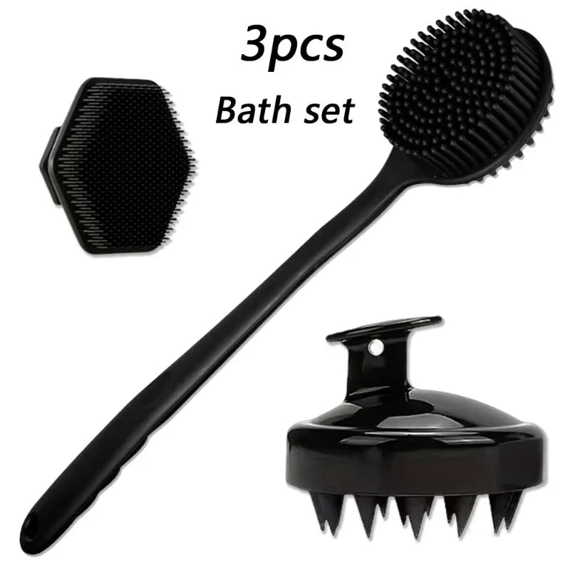 Long Handle Bath Brush – Scalp Massager & Exfoliating Brush Scalp Massage Brush Qme