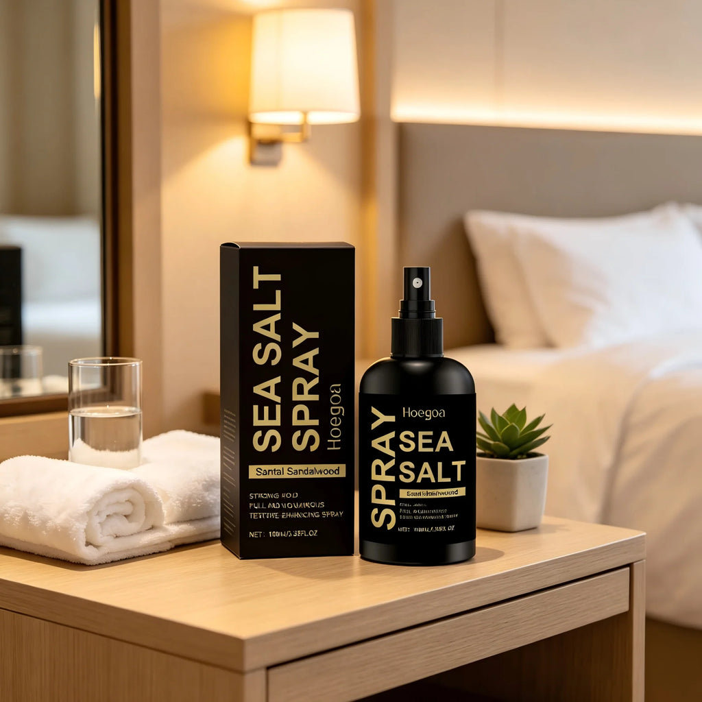 Hoegoa Sea Salt Hair Spray – Volume & Texture, Sandalwood Hair Texturizer Spray Qst