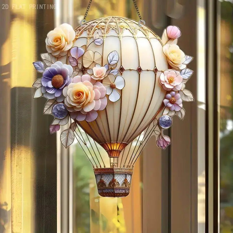 2D Acrylic Hot Air Balloon Window Pendant | Light Catcher Window Pendant Ornament Qst