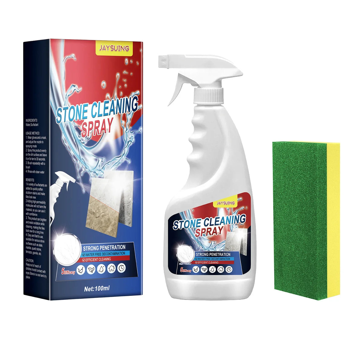Nano Crystal Stone & Tile Coating Cleaner | Qme Stone & Tile Cleaner Qme 100ml With Sponge