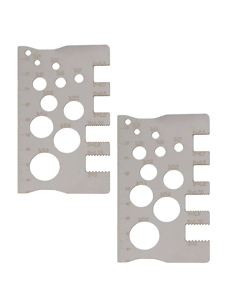 Stainless Steel Screw Thread Pitch Gauge Ruler Set of 2 Thread Pitch Gauge Qme