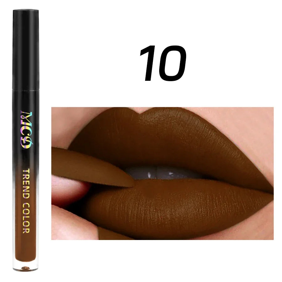 Matte Waterproof Liquid Lipstick – Velvet Long-Lasting Lip Gloss Liquid Lipstick Qme 10