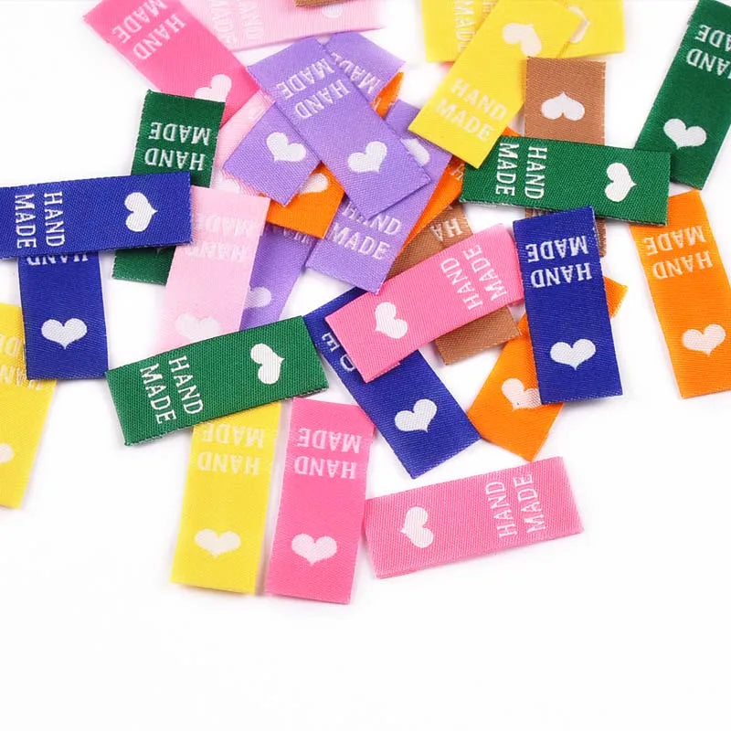Heart Pattern DIY Cloth Labels for Sewing & Handmade Crafts Decorative Sewing Labels Qme