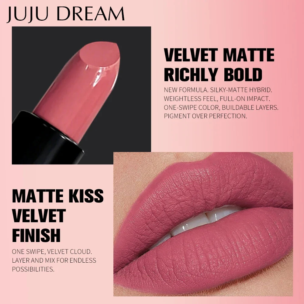 Waterproof Velvet Matte Lipstick – Long-Lasting & Smudge-Proof Matte Lipstick Qme