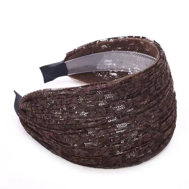 Flower Lace Mesh Wide Hoop Headband for Women Lace Hoop Headband Qme A2