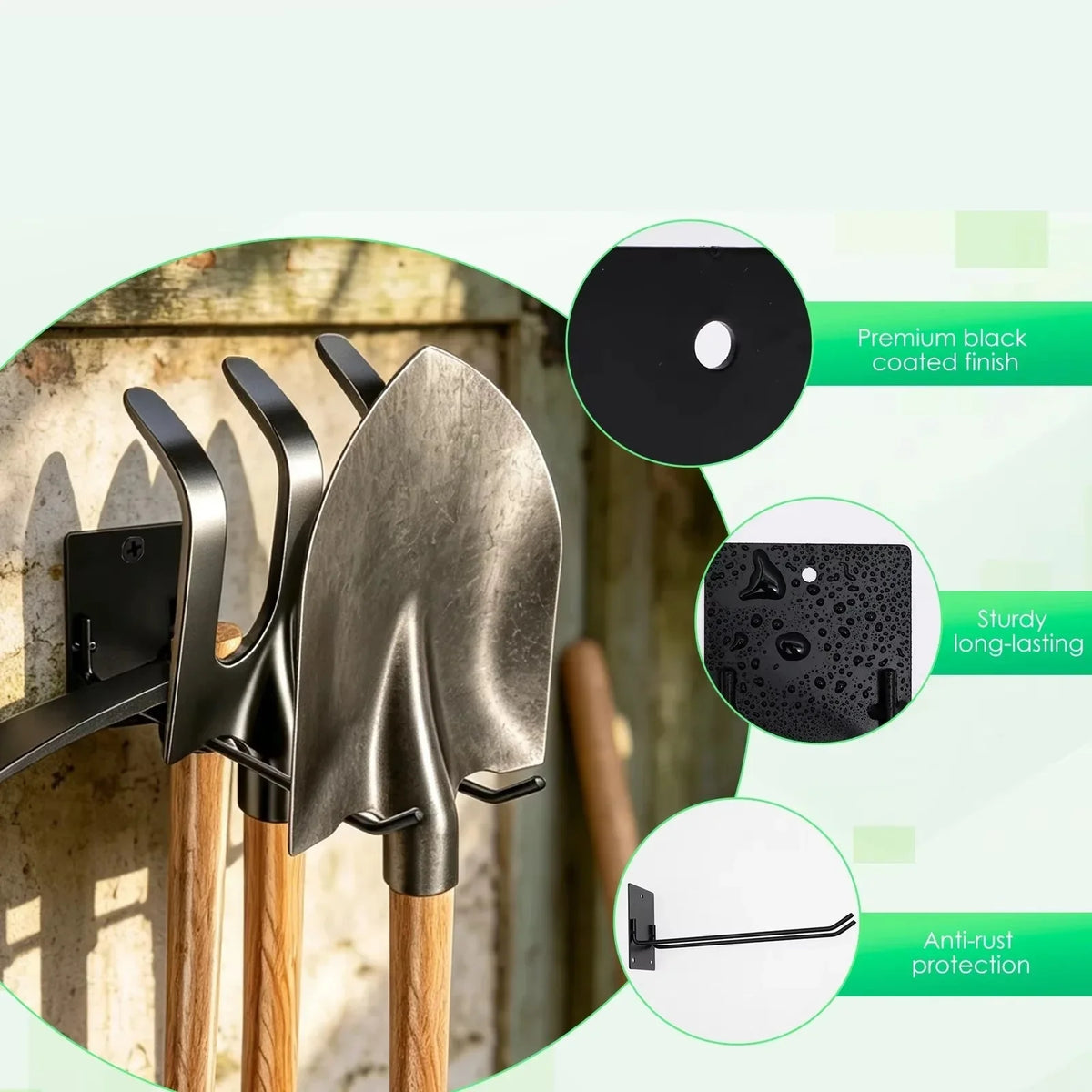 Wall Mounted Garden Tool Organizer – Heavy Duty Garage Rack Garden Tool Rack Qme Default Title