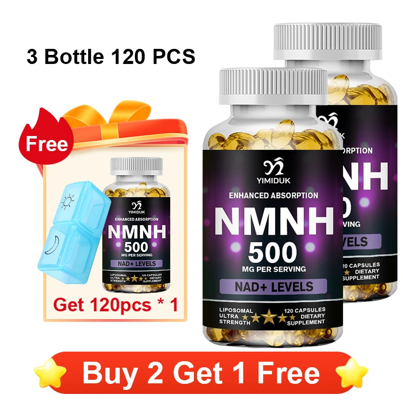YIMIDUK NMNH 500mg Sublingual NAD+ Booster Supplement NAD+ Supplement Qst 3 x 120pcs Improve