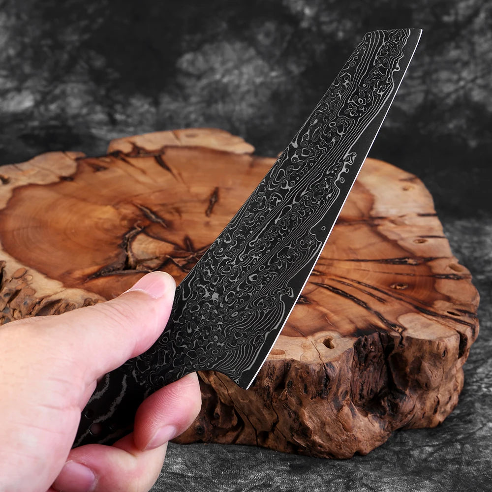 Damascus Steel Chef Knife Blank – Hand Forged Black Blade Knife Making Blank Qst