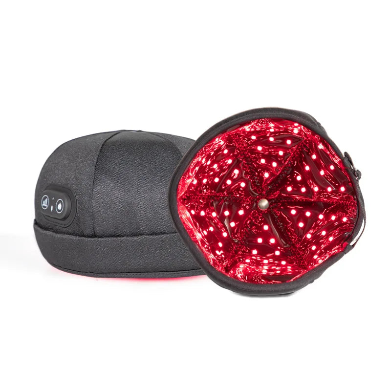 108 LED Hair Growth Cap – Red & Blue Light Therapy, 20-Min Timer LED Hair Therapy Cap Qst Black