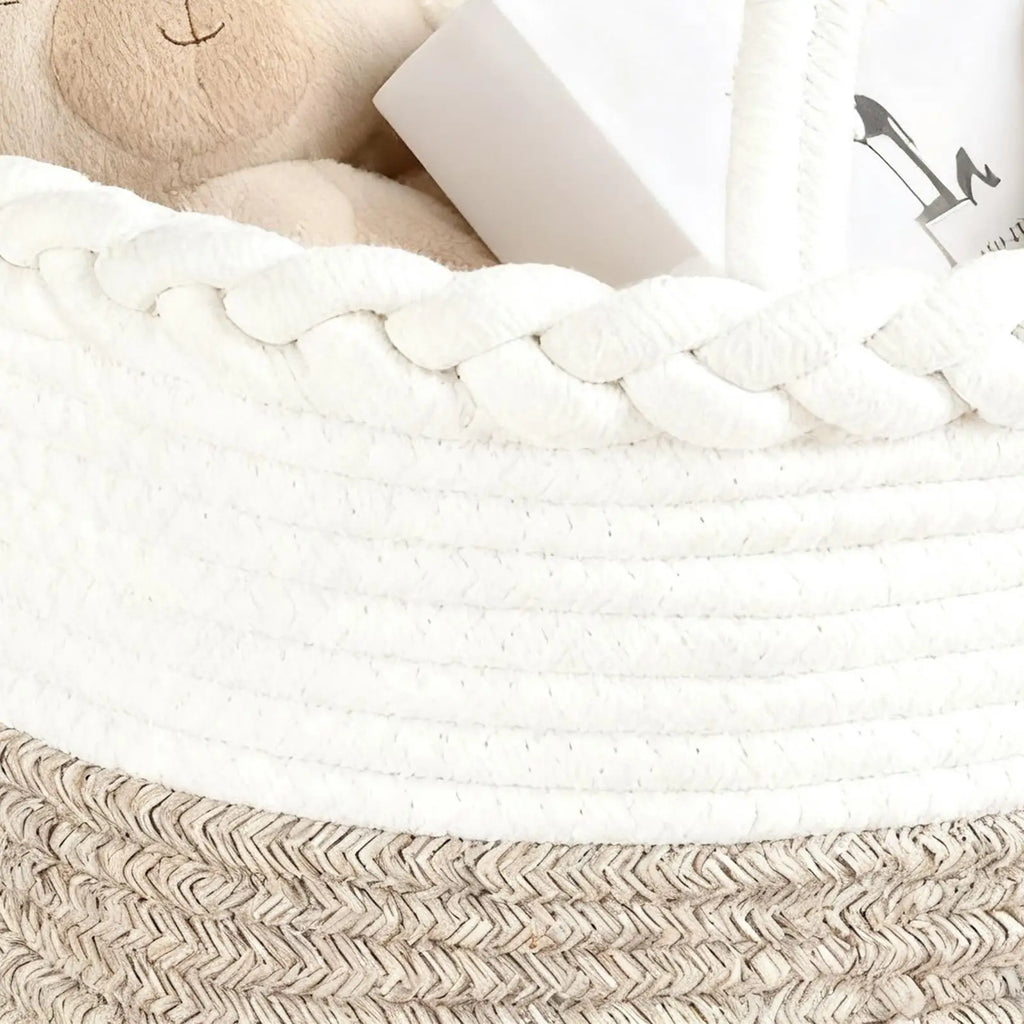 Foldable Woven Stair Basket Large Capacity Step Organizer Woven Storage Basket Qme