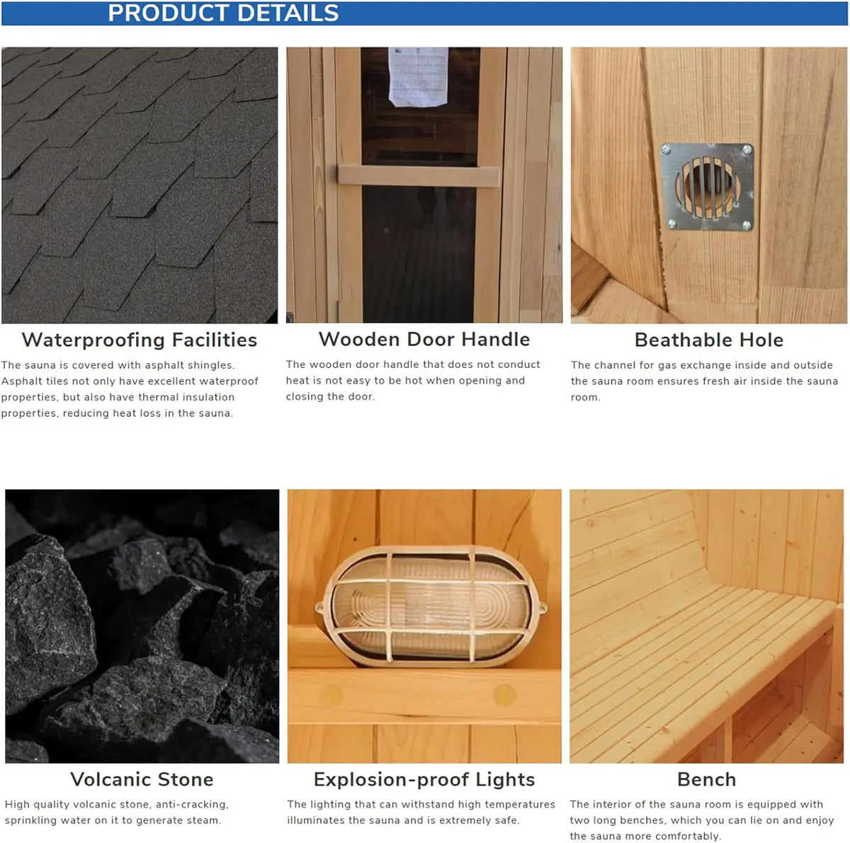 Outdoor 6-Person Barrel Sauna Red Cedar 6KW Heater | SMARTMAK Outdoor Barrel Sauna Qst