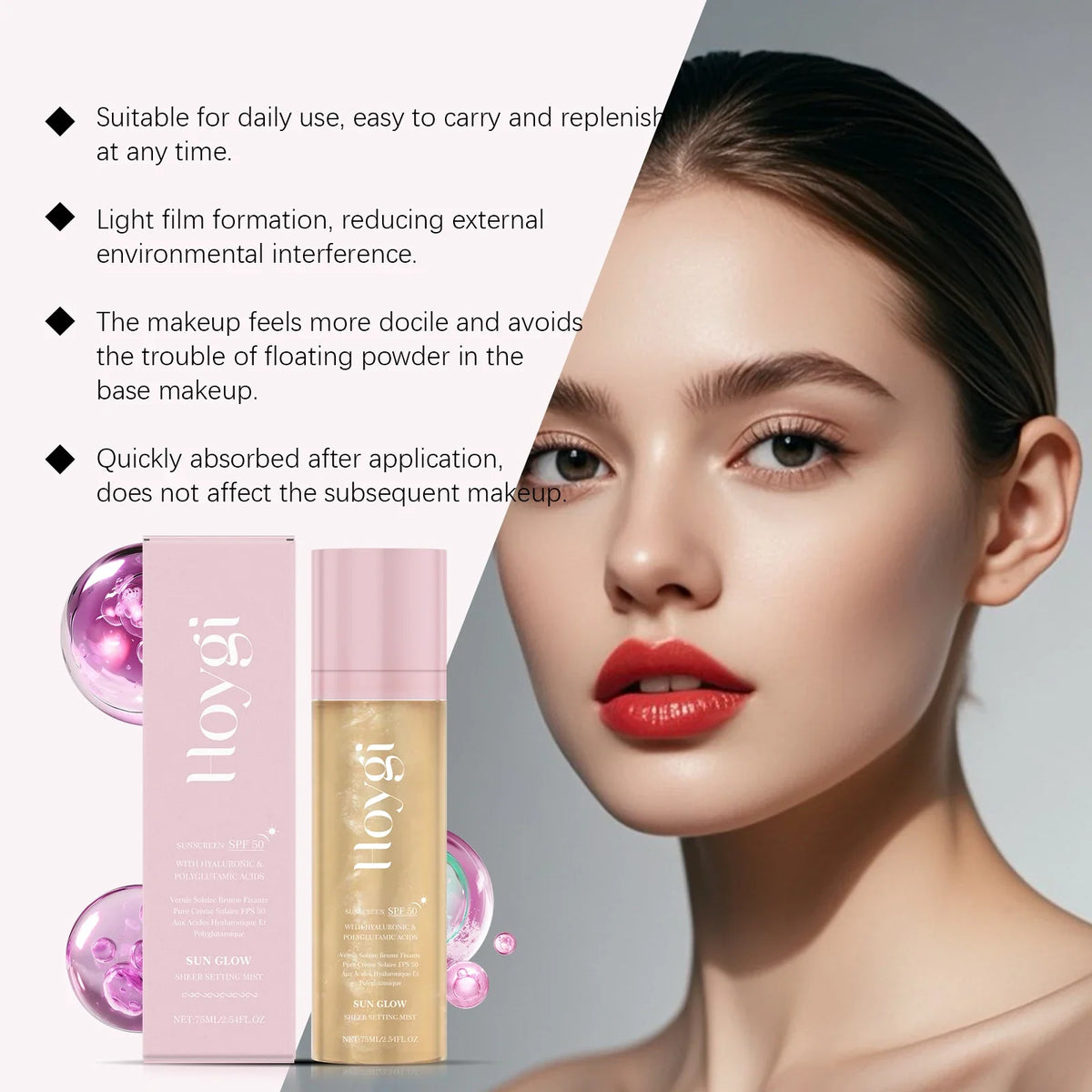 SPF 50+ Matte Setting Spray – Oil Control & Long-Lasting Finish Makeup Setting Spray Qme