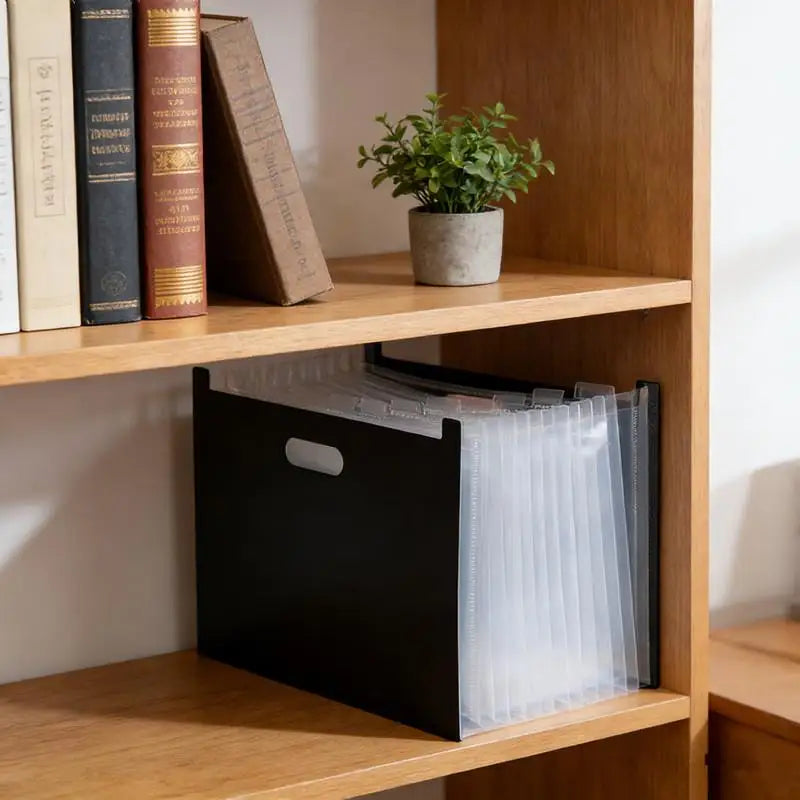 A4 Accordion Expanding File Folder with Clear Index Labels Expanding File Folder Qme