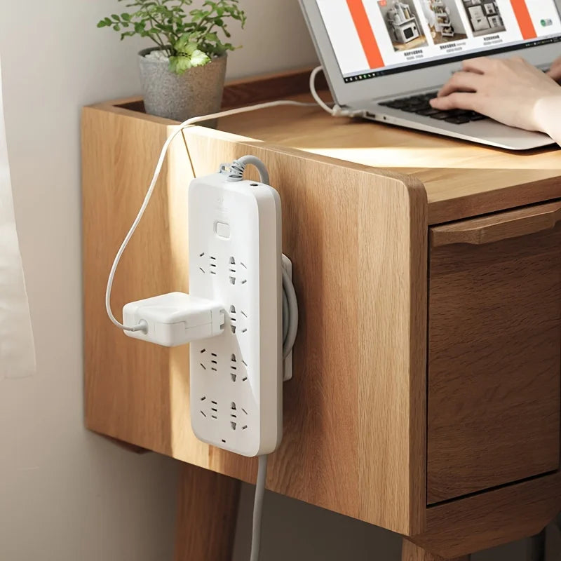 Wall Mounted No-Drill Socket & Router Holder | Plug-In Organizer Cable & Cord Organizer Qme