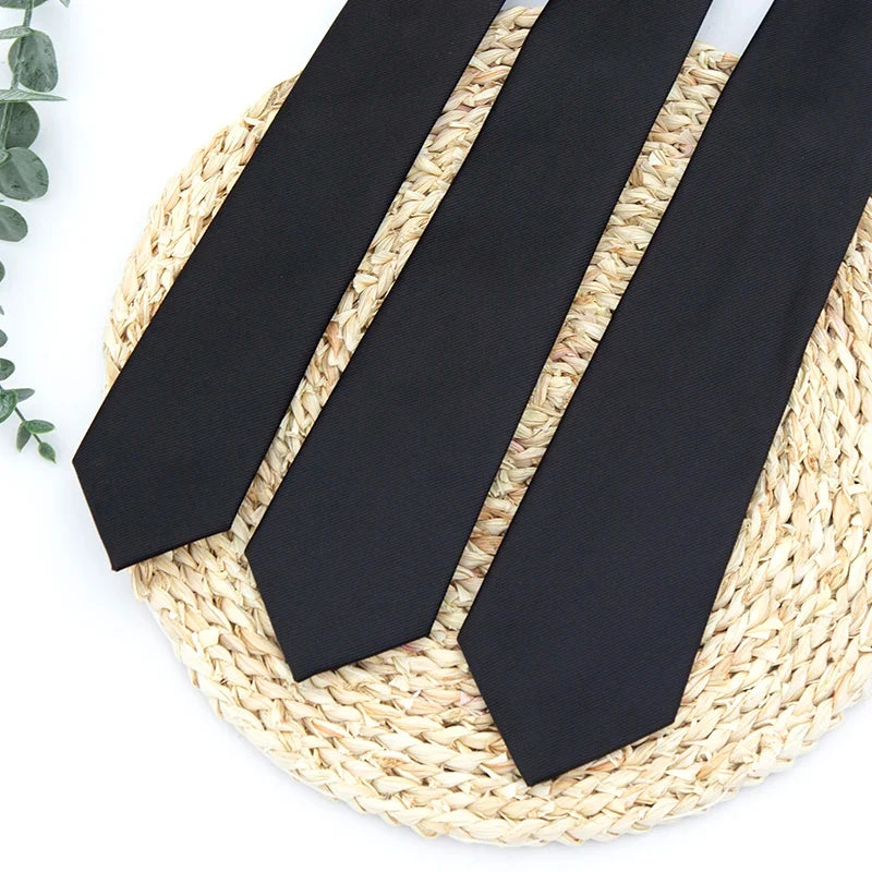 Classic Black Necktie for Men & Women | Wedding & Business Necktie Qme