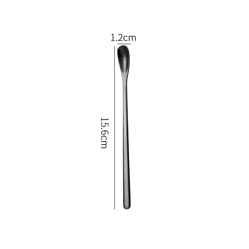 Long Handle Stainless Steel Stirring Spoon – Coffee & Tea Stirring Spoon Qst 2 Black