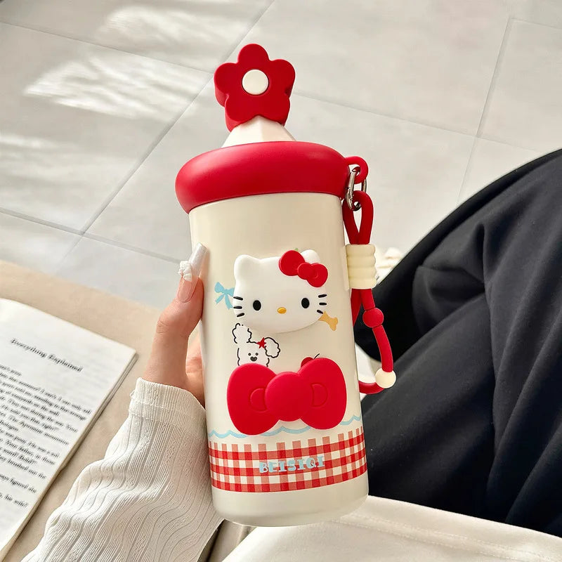Hello Kitty Insulated Straw Cup – Large Capacity & Portable Insulated Straw Cup Qme