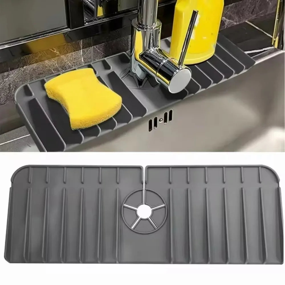 Silicone Sink Splash Guard & Faucet Water Retaining Pad Sink Splash Guard Qme
