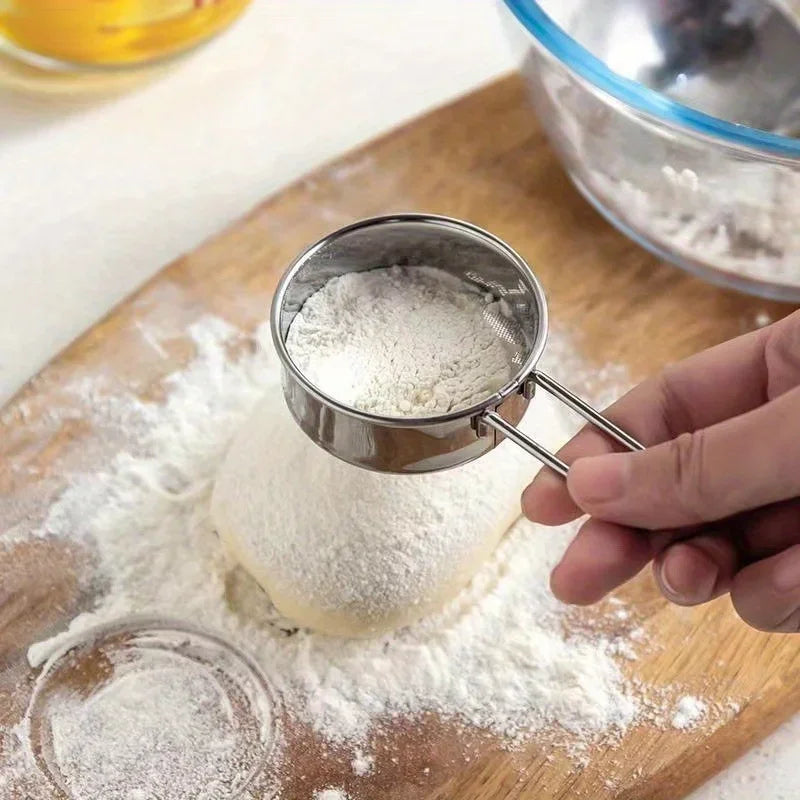 Stainless Steel Handheld Sifter for Flour & Powdered Sugar Baking Sifter Qme
